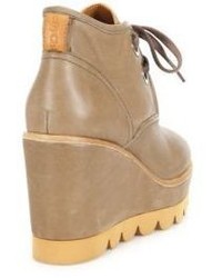 See by Chloe Ethel Scalloped Leather Wedge Booties