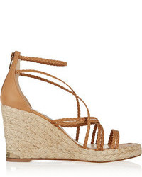 Paloma Barceló Braided Leather Wedge Espadrilles