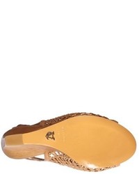 VC Signature Cleone Woven Leather Peep Toe Wedge Sandal
