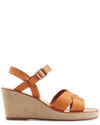 A.P.C. Leather Wedge Sandals