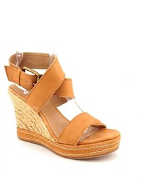 Matisse Shauna Tan Leather Wedge Sandals Shoes