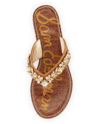 Sam Edelman Randi Jeweled Wedge Thong Sandal Soft Saddle