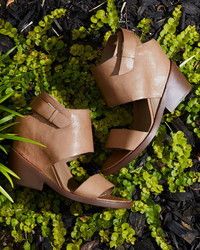 Ash Rider Leather Wedge Sandal Taupe