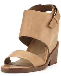 Ash Rider Leather Wedge Sandal Taupe