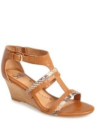 Sofft Sfft Pippa Leather T Strap Wedge Sandal