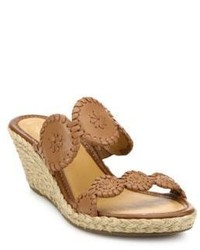 Jack Rogers Shelby Leather Espadrille Wedge Sandals