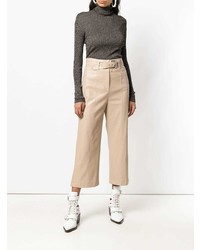 Patrizia Pepe Cropped Faux Leather Trousers