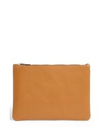 Tan Leather Zip Pouch