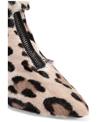 Tom Ford Leopard Print Calf Hair Ankle Boots Leopard Print