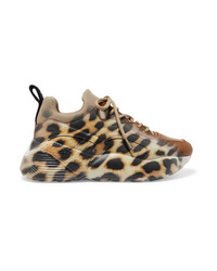 Stella McCartney Eclypse Med Leopard Print Faux Leather Sneakers