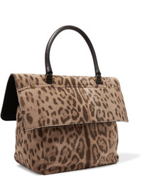 Jerome Dreyfuss Jrme Dreyfuss Jeremie Leather Trimmed Leopard Print Calf Hair Shoulder Bag Leopard Print