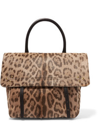Jerome Dreyfuss Jrme Dreyfuss Jeremie Leather Trimmed Leopard Print Calf Hair Shoulder Bag Leopard Print