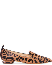 Nicholas Kirkwood Beya Leopard Print Calf Hair Point Toe Flats Leopard Print