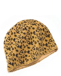 Sijjl Leopard Wool Beanie Hat