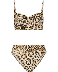 Tan Leopard Bikini Top