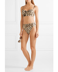 Norma Kamali Leopard Print Bikini Light Brown