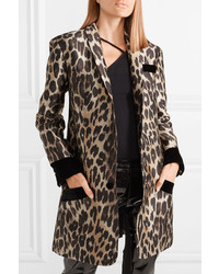 TRE by Natalie Ratabesi Mclaren Oversized Metallic Leopard Print Jacquard Blazer