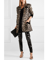 TRE by Natalie Ratabesi Mclaren Oversized Metallic Leopard Print Jacquard Blazer