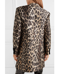 TRE by Natalie Ratabesi Mclaren Oversized Metallic Leopard Print Jacquard Blazer