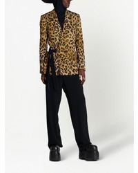 Balmain Side Tie Fastening Leopard Blazer