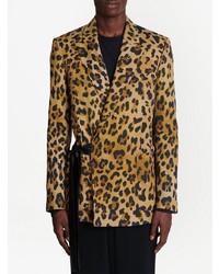 Balmain Side Tie Fastening Leopard Blazer