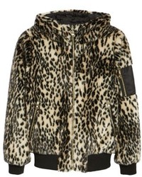 Vince Camuto Reversible Hooded Faux Fur Bomber Jacket