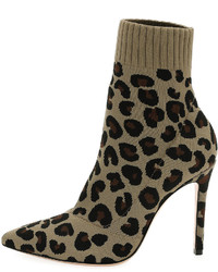 Gianvito Rossi Sauvage Leopard Knit Sock Boot