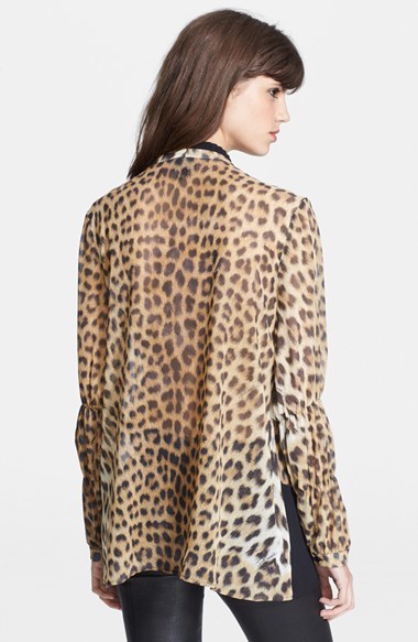 Just Cavalli Leopard Print Silk Blouse 495 Nordstrom Lookastic