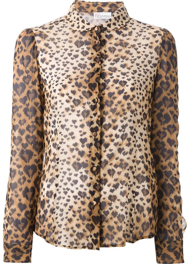 Incubus slogan bon RED Valentino Leopard Print Blouse, $377 | farfetch.com | Lookastic