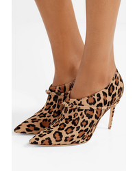 Jennifer Chamandi Fausto Leopard Print Calf Hair Ankle Boots