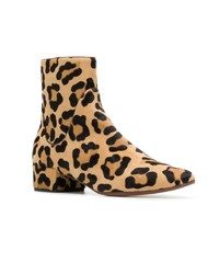 Francesco Russo Leopard Print Ankle Boots