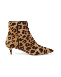 Aquazzura Quant Leopard Print Calf Hair Ankle Boots