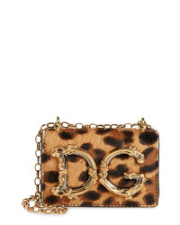 Dolce & Gabbana Micro Leopard Genuine Calf Hair Leather Crossbody Pouch
