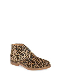 Tan Leopard Calf Hair Desert Boots