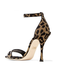 Dolce & Gabbana Flocked Metallic Canvas Sandals