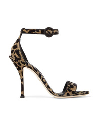 Dolce & Gabbana Flocked Metallic Canvas Sandals