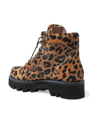 Tabitha Simmons Neir Leopard Print Calf Hair Ankle Boots