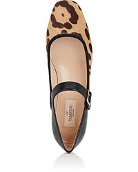 Valentino Calf Hair Leather Buckle Strap Pumps