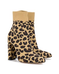 Gianvito Rossi Leopard Print Sauvage 110 Sock Boots