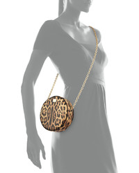 Dolce & Gabbana Glam Leopard Print Round Crossbody Bag