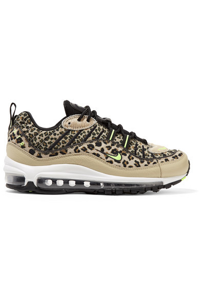 Nike Air Max 98 Canvas Textured And Faux Calf Hair Sneakers, $175 | | Lookastic