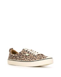 Cariuma Oca Low Stripe Leopard Print Suede Sneaker