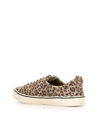 Cariuma Oca Low Stripe Leopard Print Suede Sneaker