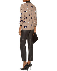 Chinti and Parker Leopard Intarsia Knit Merino Wool And Cashmere Blend Sweater