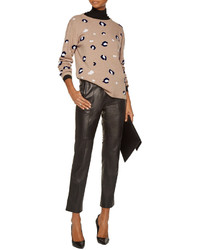 Chinti and Parker Leopard Intarsia Knit Merino Wool And Cashmere Blend Sweater