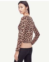 Ann Taylor Leopard Jacquard Sweater