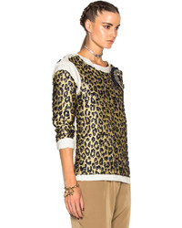 Lanvin Leopard Print Long Sleeve Top