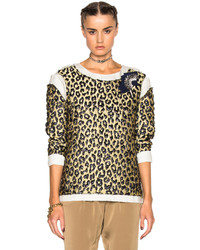 Lanvin Leopard Print Long Sleeve Top