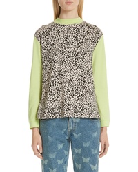 Sandy Liang Lewis Leopard Neon Sweater