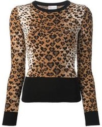 RED Valentino Leopard Print Sweater